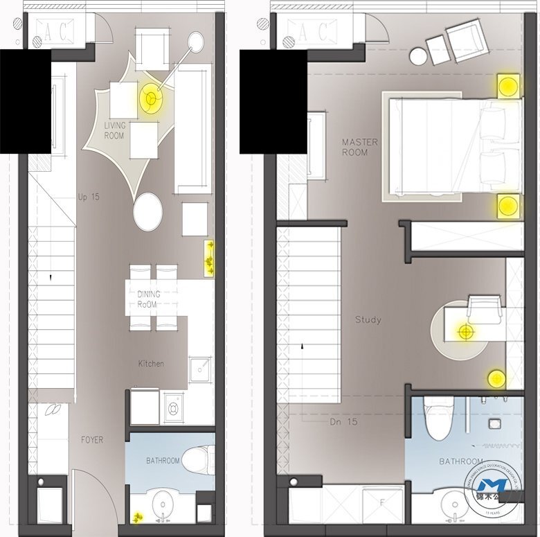 LOFT公寓型售樓部與樣板房裝修設計A戶型彩圖